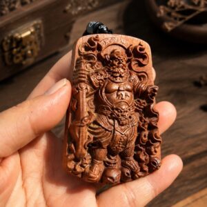 Zhao Gongming Wood Pendant, approved scene product view.