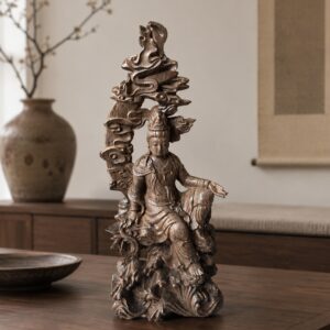 Water-Moon Guanyin Wood Statue, approved scene product view.