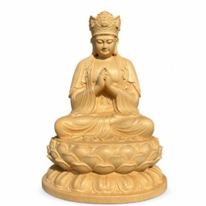 Huayan Trinity Wood Statues — Single or Set, approved variant product view.