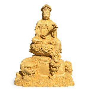 Huayan Trinity Wood Statues — Single or Set, approved variant product view.