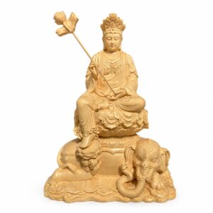 Huayan Trinity Wood Statues — Single or Set, approved variant product view.