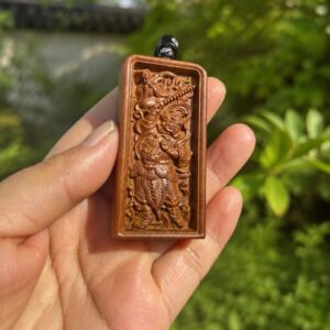 Wang Lingguan Wood Token Pendant, approved scene product view.