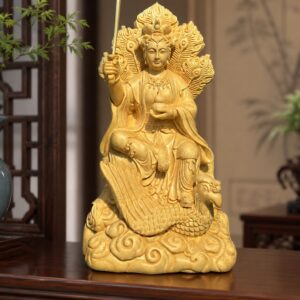 Daoist Goddess Wood Statue, approved scene product view.