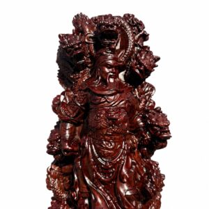 Nine-Dragon Guan Gong Wood Statue, approved main product view.