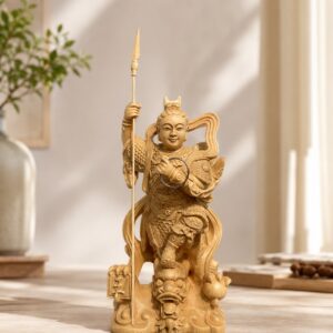 Nezha on Dragon Wood Statue, approved hero product view.