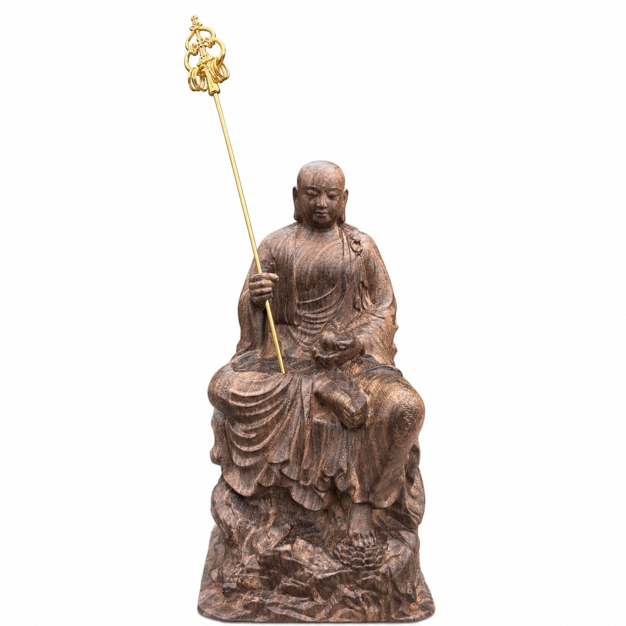 Ksitigarbha Wood Statue, approved main product view.