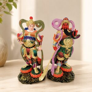 Weituo and Guan Gong Wood Statues — Single or Pair, approved hero product view.