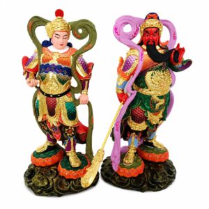 Weituo and Guan Gong Wood Statues — Single or Pair, approved main product view.