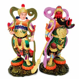 Weituo and Guan Gong Wood Statues — Single or Pair, approved main product view.