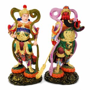Weituo and Guan Gong Wood Statues — Single or Pair, approved variant product view.