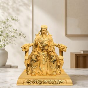 Wenchang Dijun Wood Statue, approved hero product view.