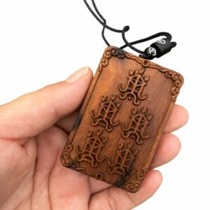 Zhong Kui Wood Pendant, approved main product view.