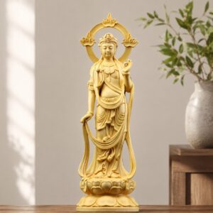 Mahasthamaprapta Wood Statue, approved hero product view.