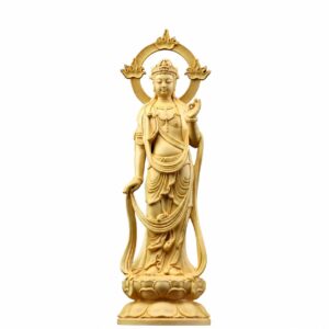 Mahasthamaprapta Wood Statue, approved main product view.