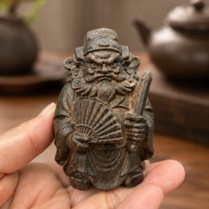 Zhong Kui Wood Figurine, approved scene product view.
