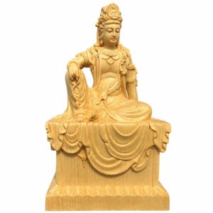Water-Moon Guanyin Wood Statue, approved main product view.