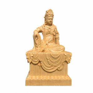 Water-Moon Guanyin Wood Statue, approved main product view.