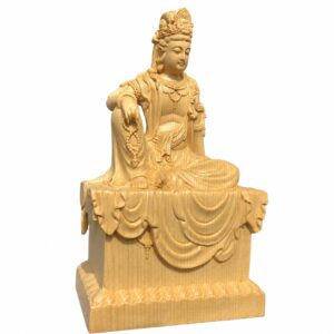 Water-Moon Guanyin Wood Statue, approved main product view.