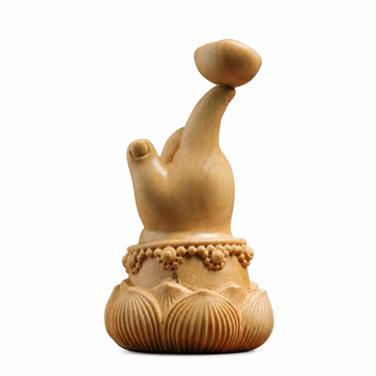 Hand and Lotus Wood Sculpture, approved main product view.
