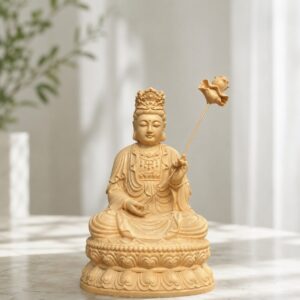 Mahasthamaprapta Wood Statue, approved hero product view.