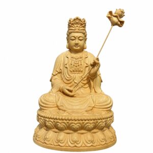 Mahasthamaprapta Wood Statue, approved main product view.