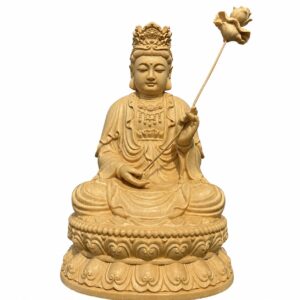 Mahasthamaprapta Wood Statue, approved main product view.