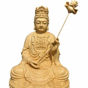 Mahasthamaprapta Wood Statue, approved main product view.