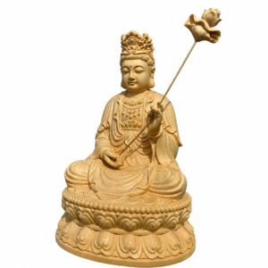 Mahasthamaprapta Wood Statue, approved main product view.