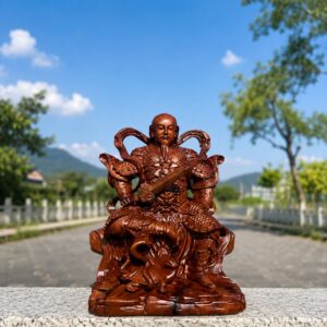 Zhenwu Emperor Wood Statue, approved hero product view.