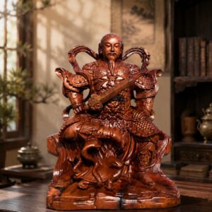 Zhenwu Emperor Wood Statue, approved scene product view.