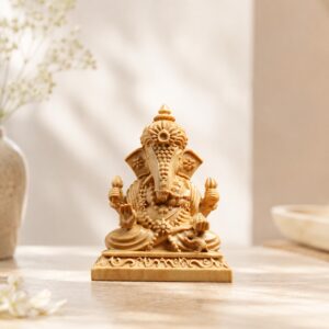 Elephant-Headed Deity Wood Figurine, approved hero product view.