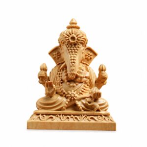 Elephant-Headed Deity Wood Figurine, approved main product view.