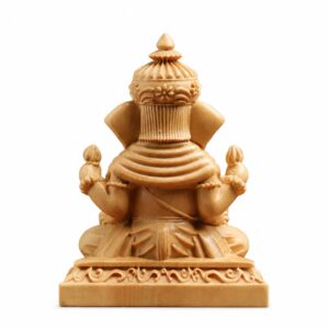 Elephant-Headed Deity Wood Figurine, approved main product view.