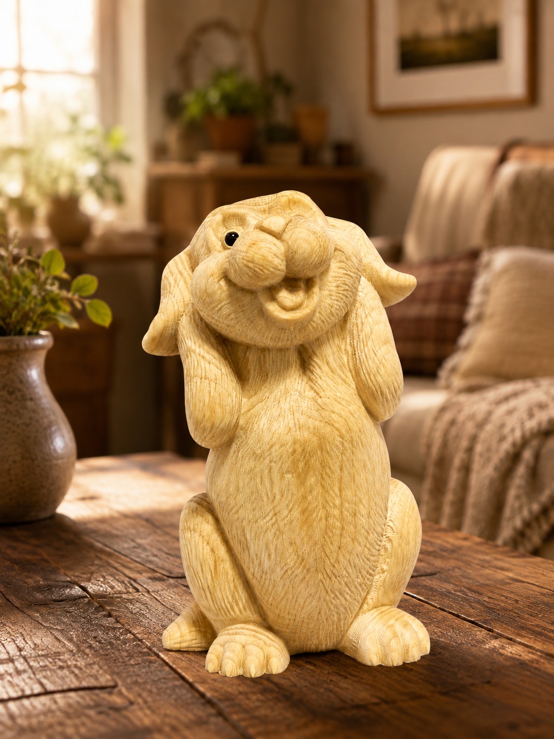 Golden Retriever Wood Figurine, approved scene product view.