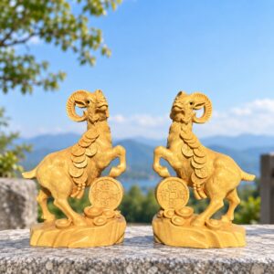 Ram Wood Figurine, approved hero product view.