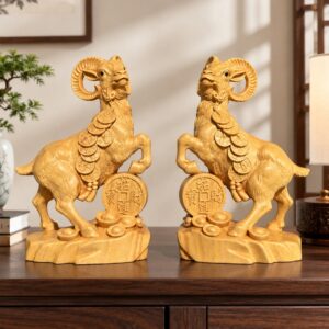 Ram Wood Figurine, approved scene product view.