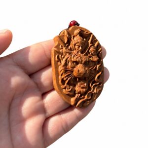 Hu Ye Tiger Deity Wood Pendant, approved main product view.