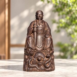 Zhenwu Emperor Wood Statue, approved hero product view.