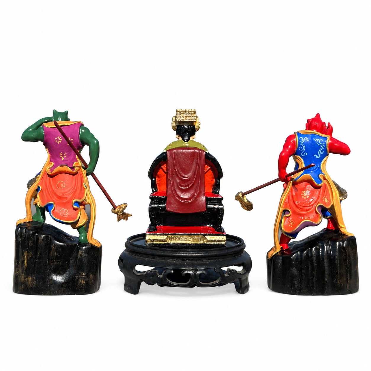 Mazu and Attendants Wood Statue Set, approved main product view.