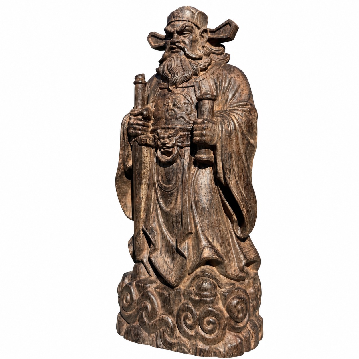 Zhong Kui Wood Statue, approved main product view.