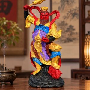 Wang Lingguan Wood Statue, approved scene product view.