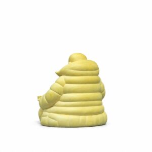 Laughing Buddha with Ingot Wood Statue, approved main product view.