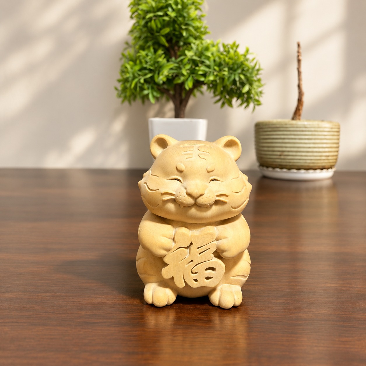 Hu Ye Tiger Deity Wood Figurine, approved hero product view.