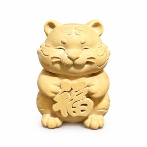 Hu Ye Tiger Deity Wood Figurine, approved main product view.