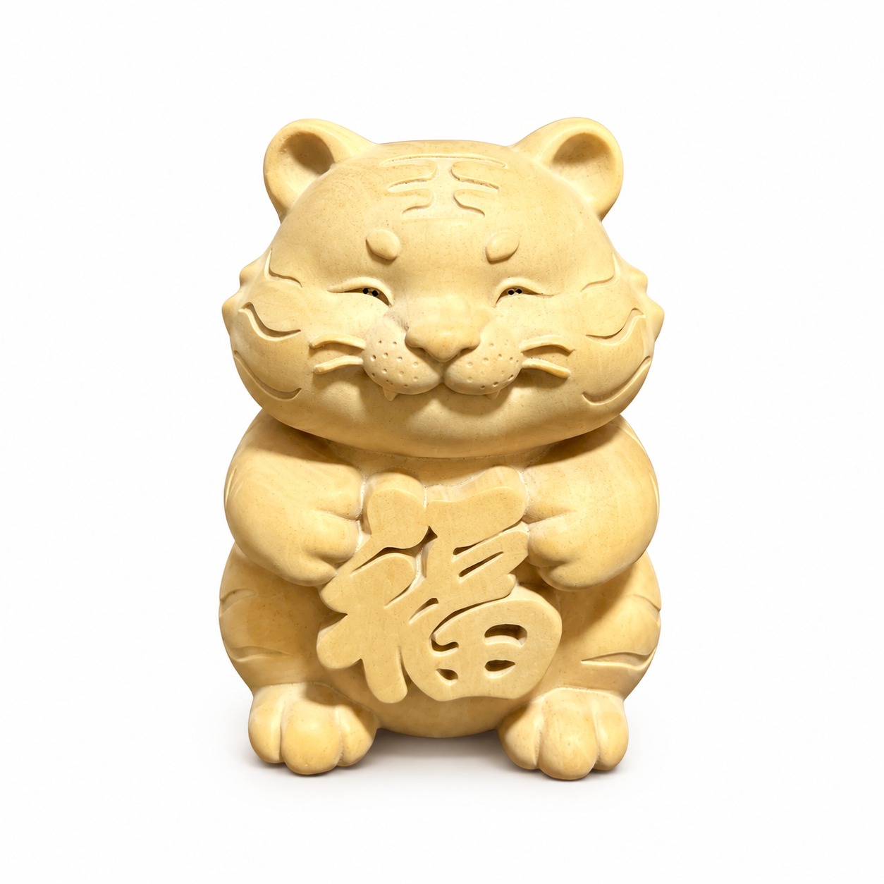 Hu Ye Tiger Deity Wood Figurine, approved main product view.