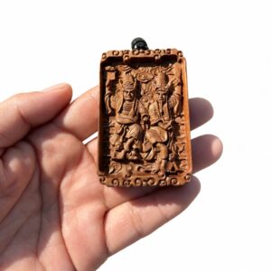 Black and White Wuchang Wood Pendant, approved main product view.