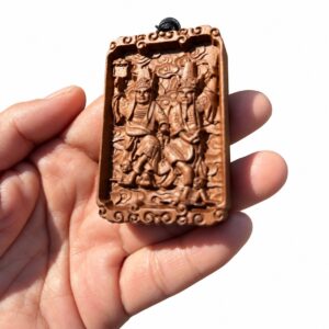 Black and White Wuchang Wood Pendant, approved main product view.
