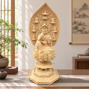 Six-Armed Guanyin Wood Statue, approved hero product view.