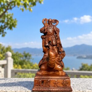 Zhenwu Emperor Wood Statue, approved hero product view.