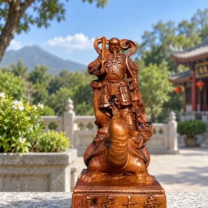 Zhenwu Emperor Wood Statue, approved scene product view.